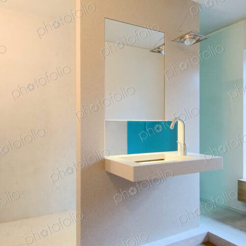 Sink and mirror in modern bathroom Sink and mirror in modern bathroom