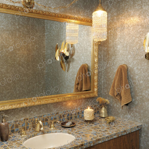 Sink and mirror in modern bathroom Sink and mirror in modern bathroom