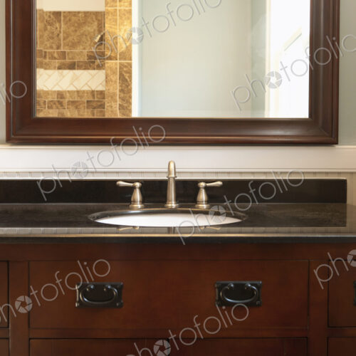 Sink, drawers and mirror in bathroom Sink, drawers and mirror in bathroom