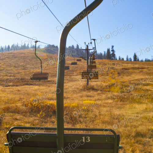 Ski lift chairs in summer, Snoqualmie Pass Ski lift chairs in summer, Snoqualmie Pass