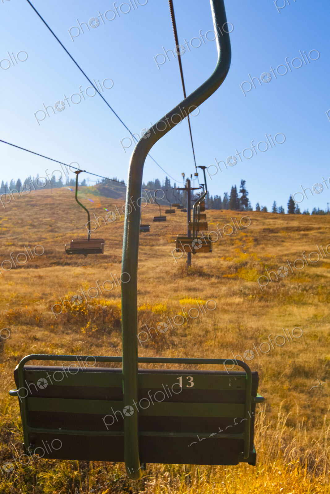 Ski lift chairs in summer, Snoqualmie Pass