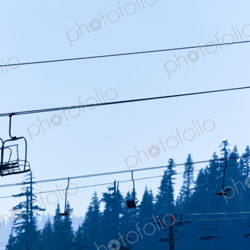 Ski lift chairs in summer, Snoqualmie Pass