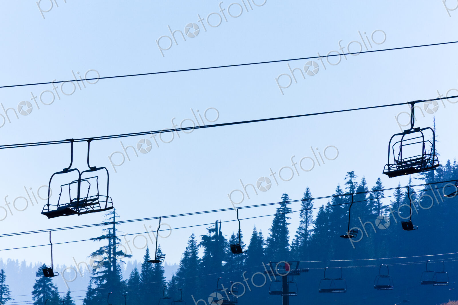 Ski lift chairs in summer, Snoqualmie Pass