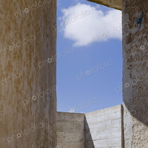Sky Seen Through Concrete Window