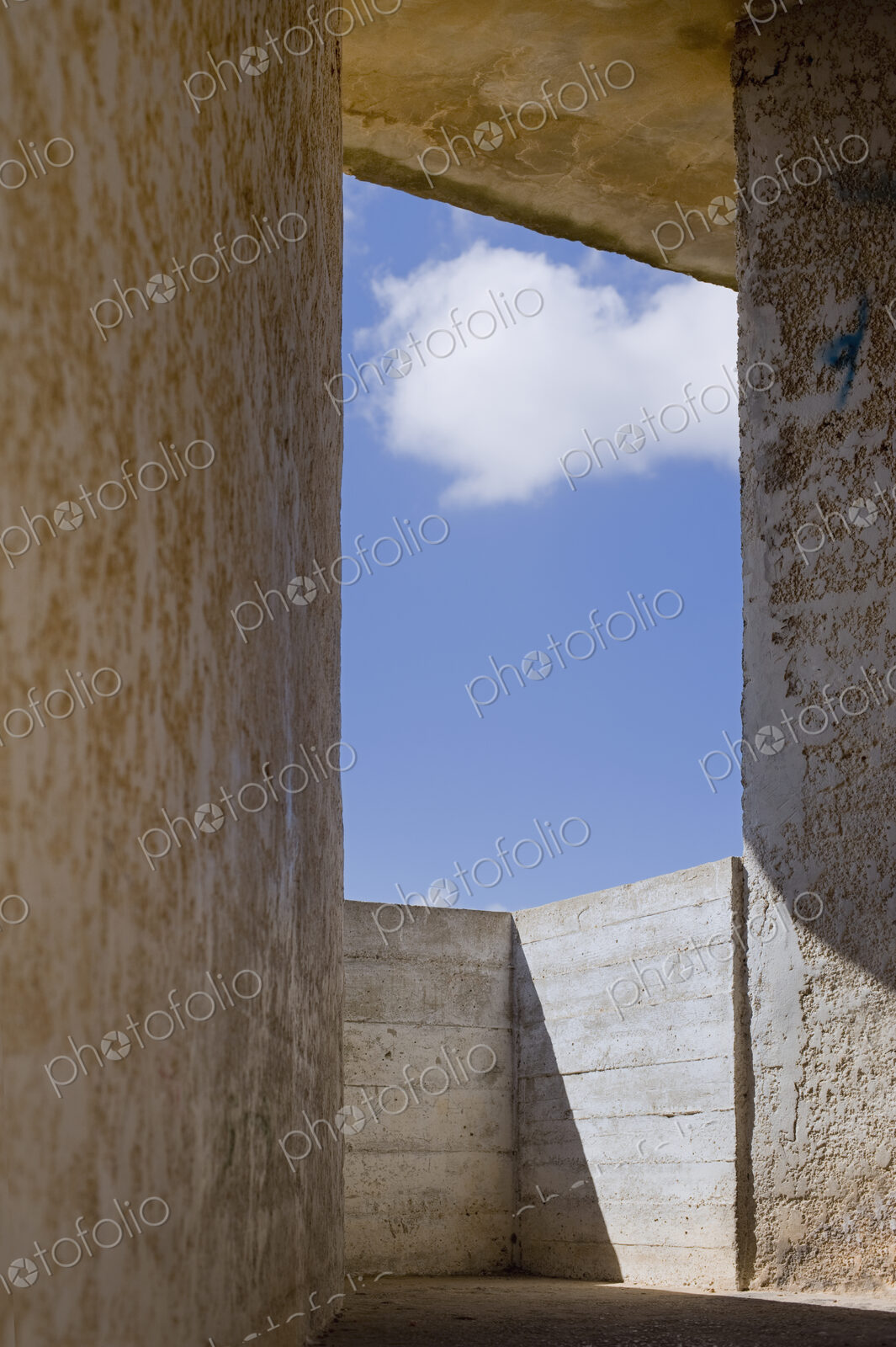 Sky Seen Through Concrete Window