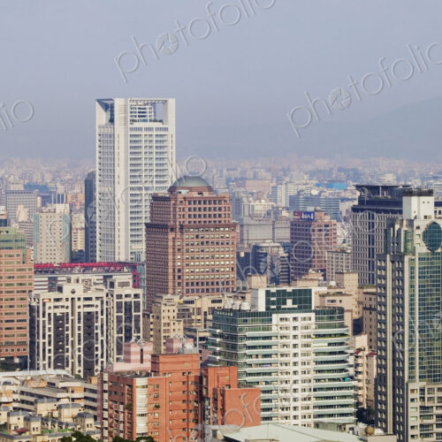 Skyline of Downtown Taipei on a Smoggy Day Skyline of Downtown Taipei on a Smoggy Day
