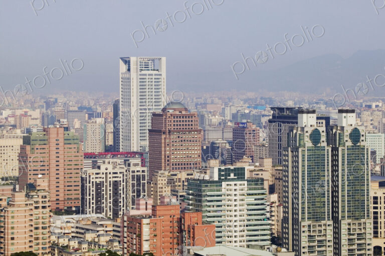 Skyline of Downtown Taipei on a Smoggy Day