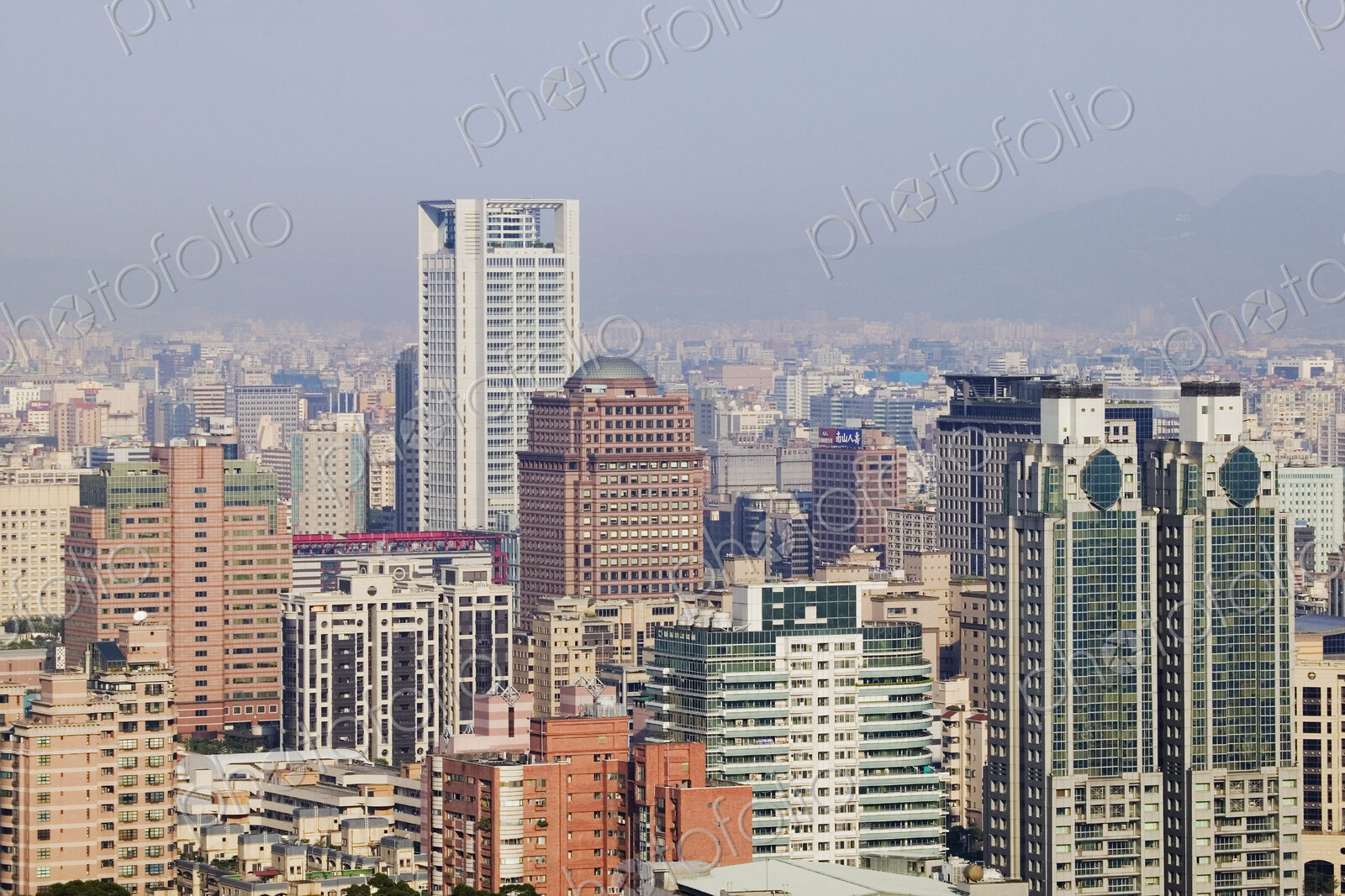 Skyline of Downtown Taipei on a Smoggy Day