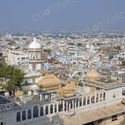 Skyline of Udaipur with City Palace in Foreground