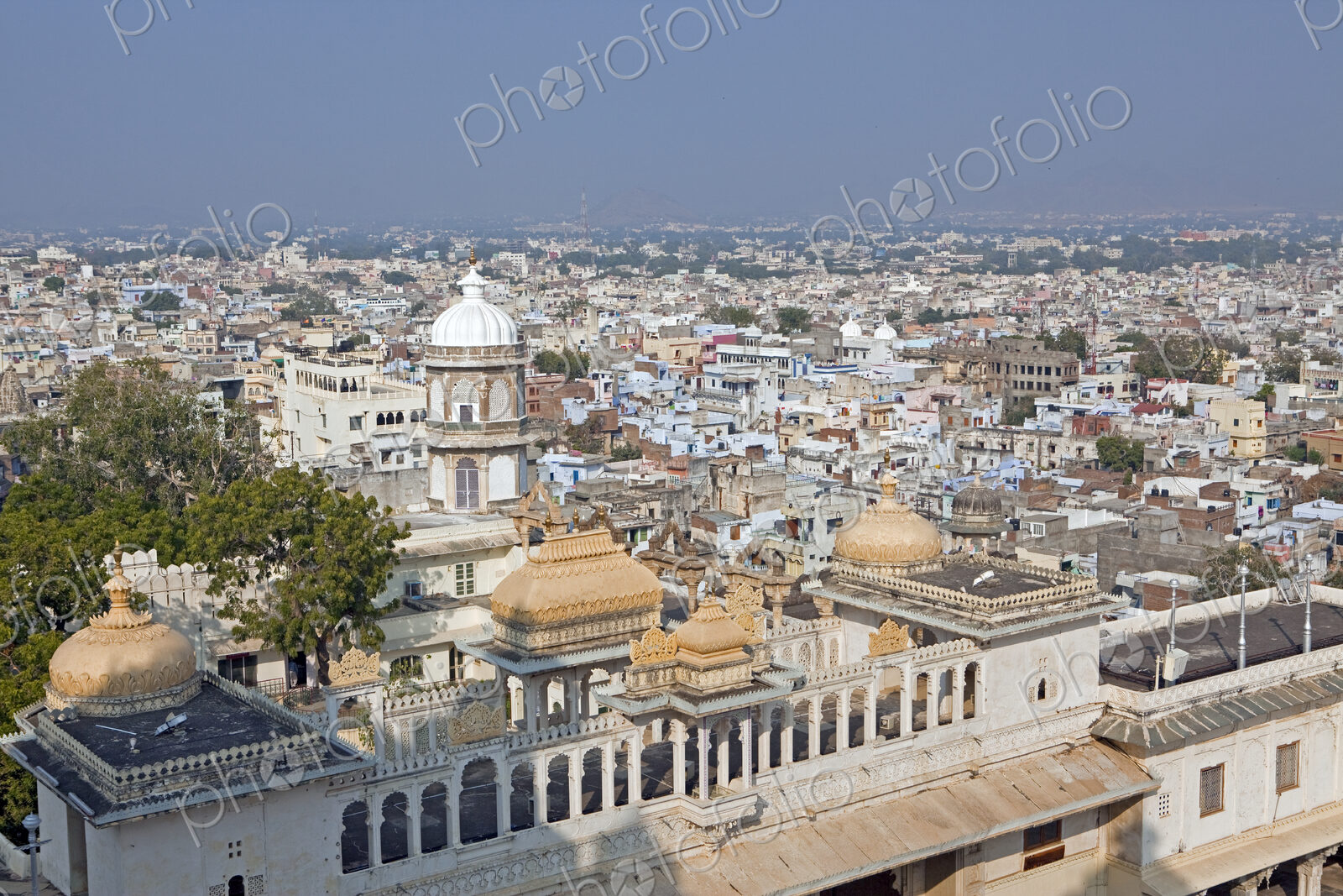 Skyline of Udaipur with City Palace in Foreground