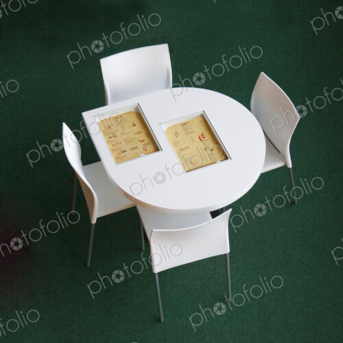Small Cafe Table With Cookbooks Small Cafe Table With Cookbooks