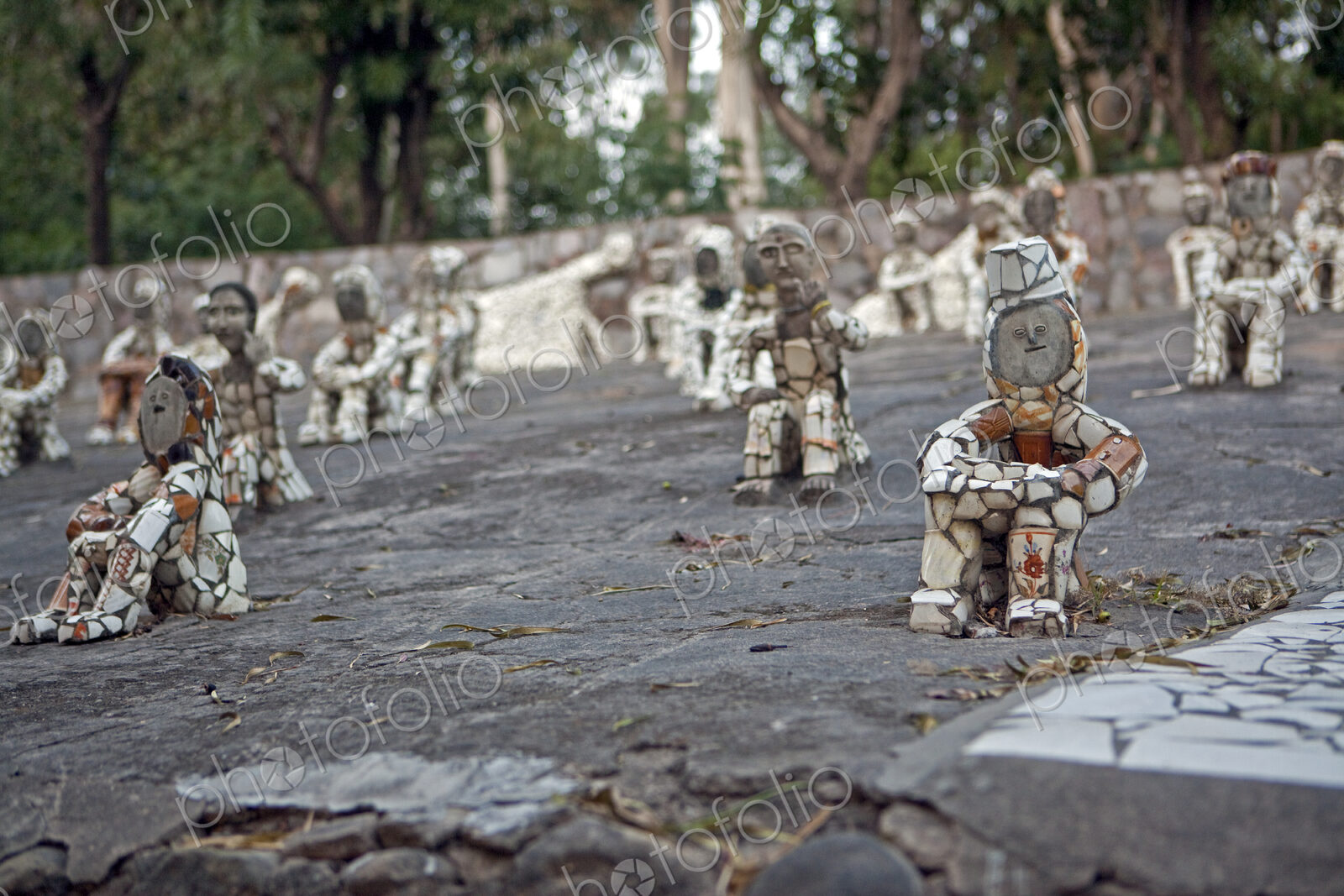 Small Figurines in Rock Garden
