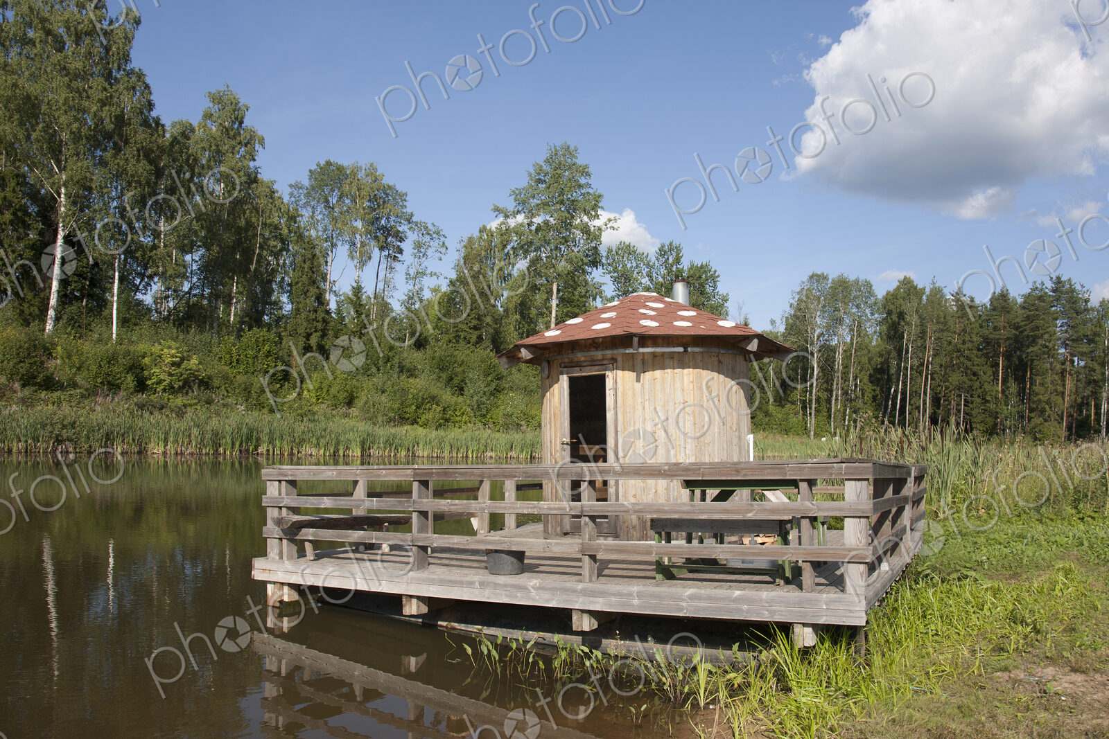 Small Hut Overlooking a Pond