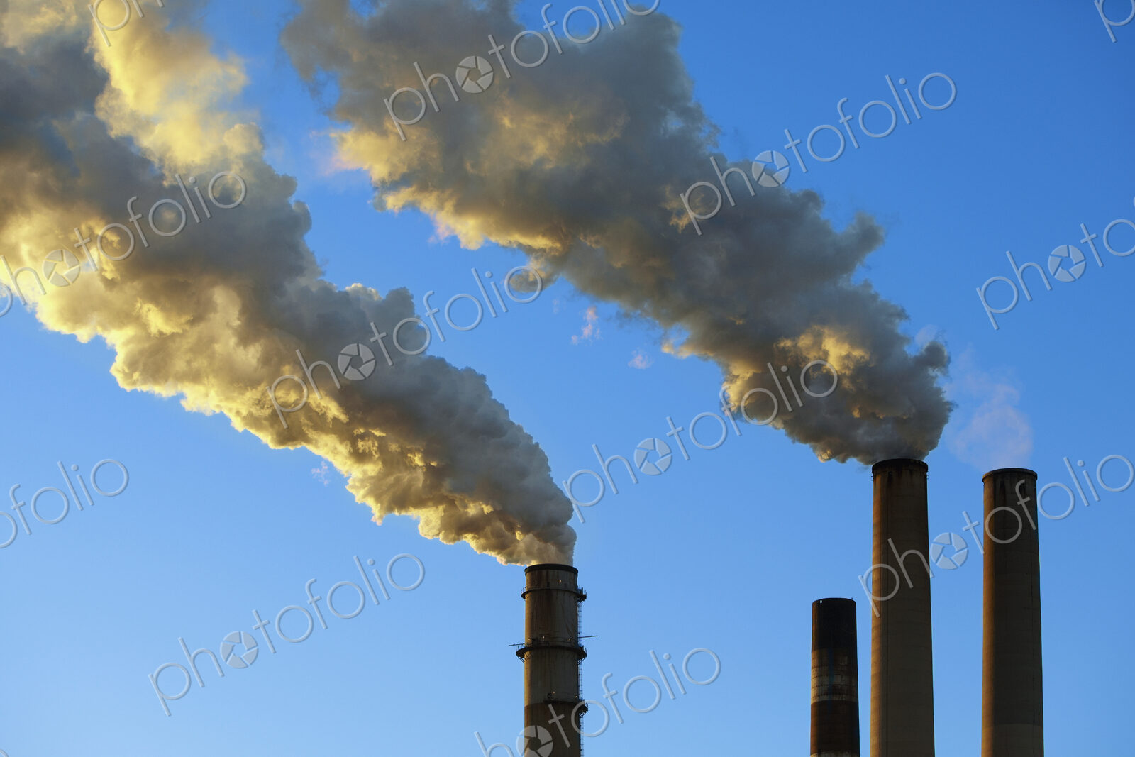 Smokestacks Billowing Smoke