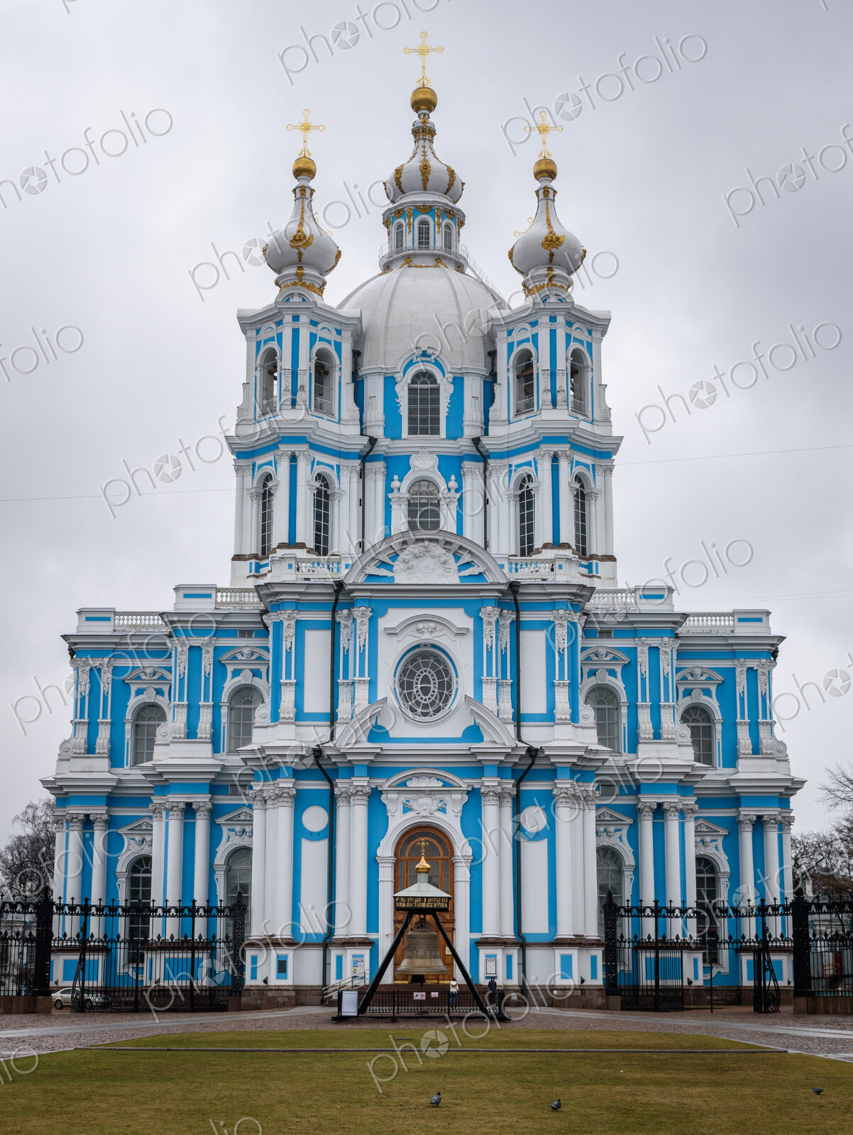 Smolny Convent of the Resurrection, the main church, a blue-and-white building, is…