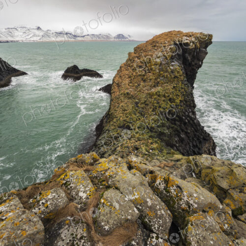 Snaefellsness Peninsula, the rocky coastline, volcanic rocks and inlets near Arnastapi. Snaefellsness Peninsula, the rocky coastline, volcanic rocks and inlets near Arnastapi.