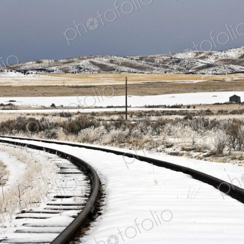Snow Covered Railroad Tracks