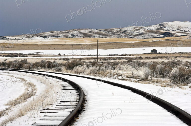 Snow Covered Railroad Tracks