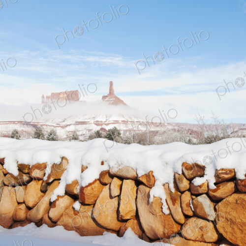 Snow Covered Rock Wall Snow Covered Rock Wall