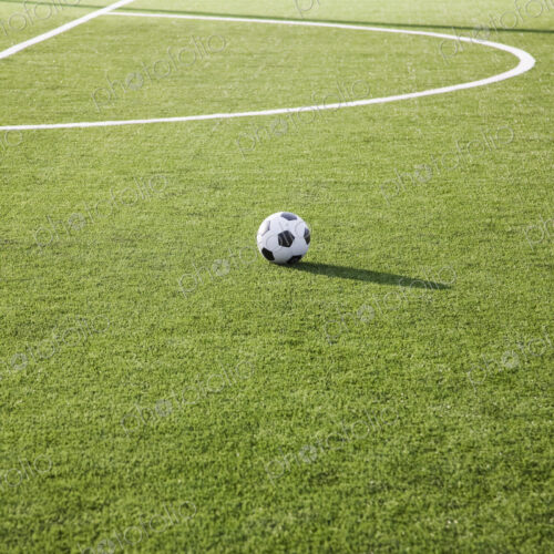 Soccer ball on soccer field.