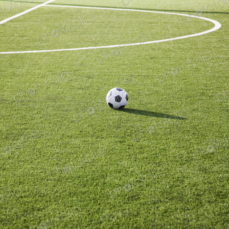 Soccer ball on soccer field.
