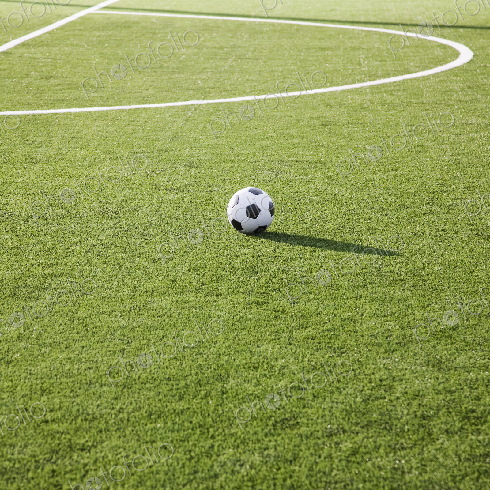 Soccer ball on soccer field.