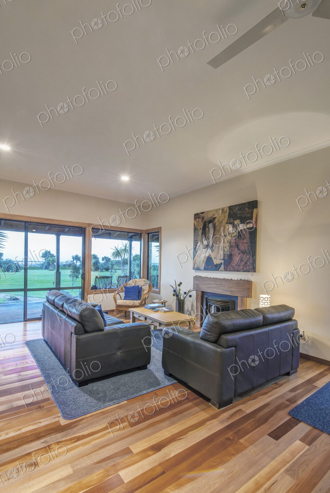 Sofa and armchairs in hotel lounge