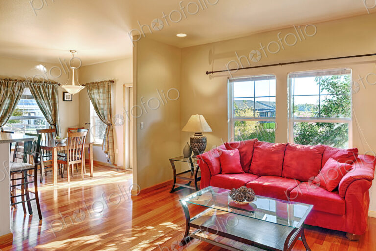 Sofa and coffee table in living room