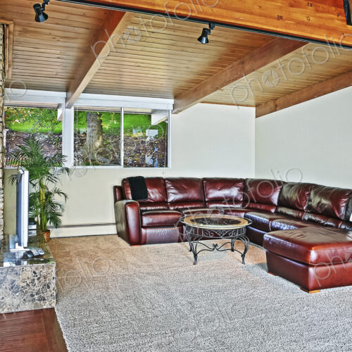 Sofa and coffee table in living room