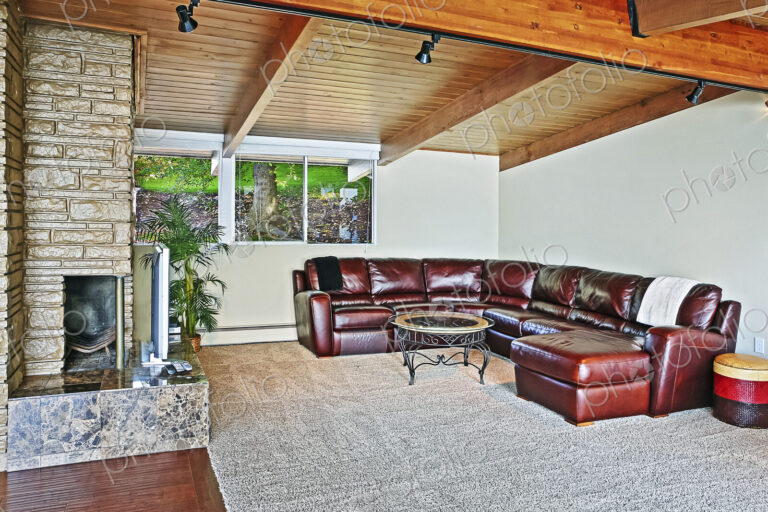 Sofa and coffee table in living room