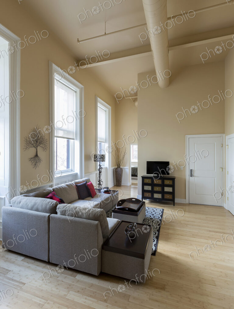 Sofa and coffee table in modern living room