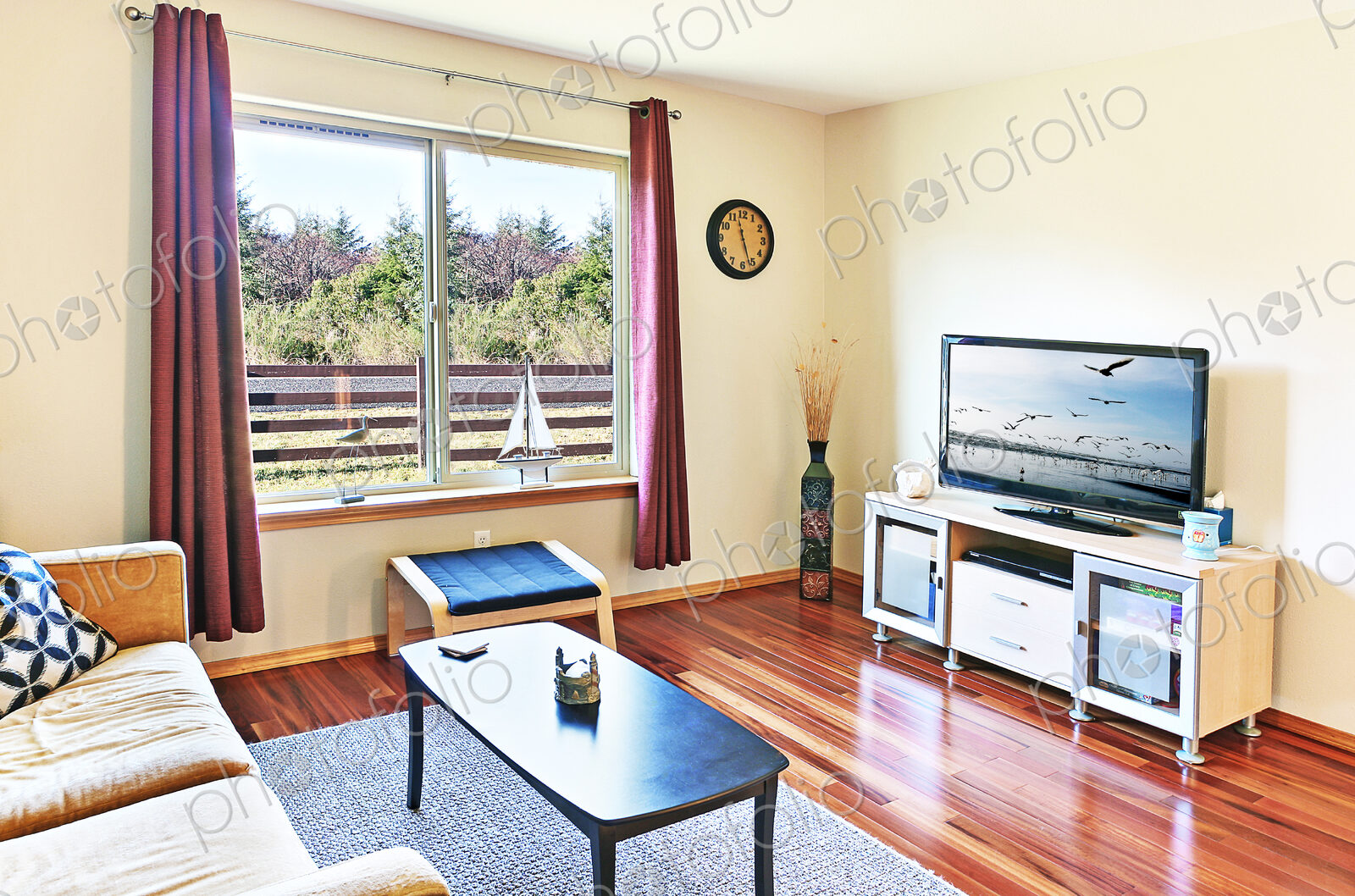 Sofa and coffee table in modern living room
