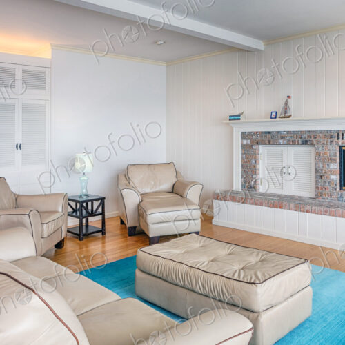 Sofas and fireplace in modern living room