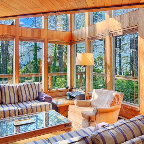 Sofas and windows in modern living room
