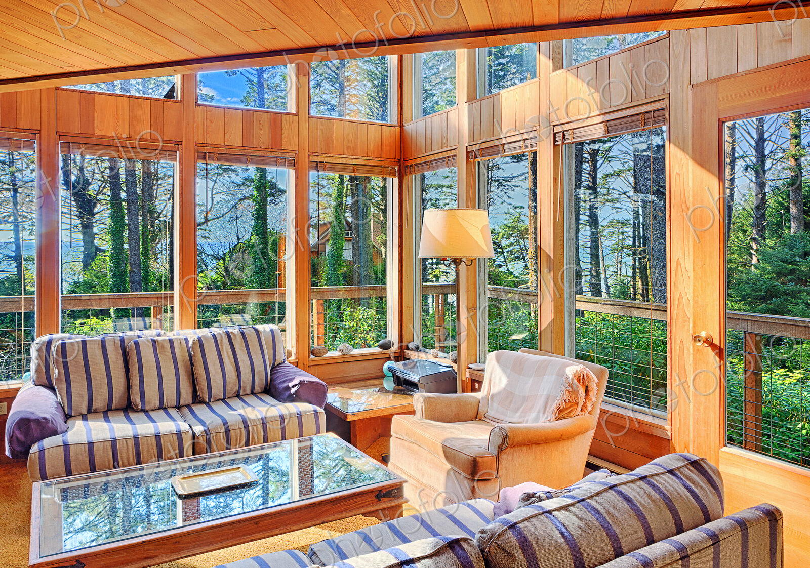 Sofas and windows in modern living room