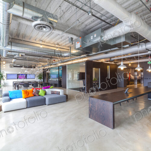 Sofas in open office seating area