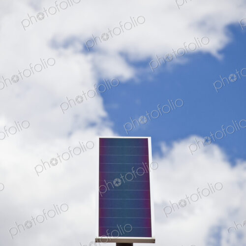 Solar Panel Under a Cloudy Sky