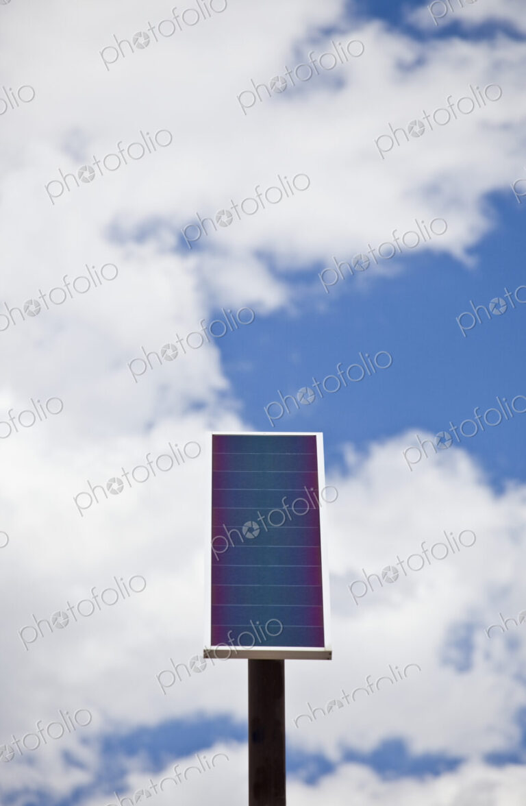 Solar Panel Under a Cloudy Sky