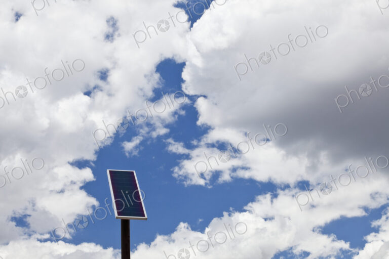 Solar Panel Under a Cloudy Sky
