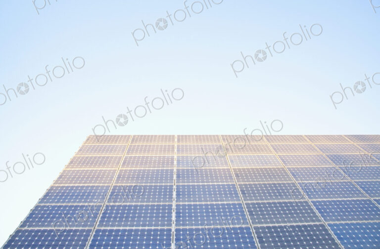 Solar panels against blue sky