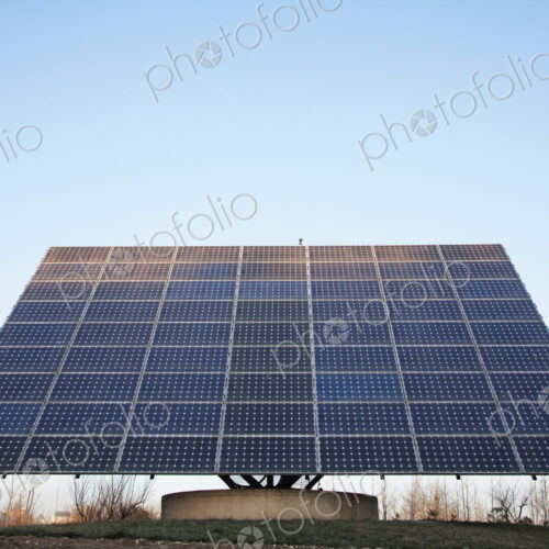 Solar panels against blue sky