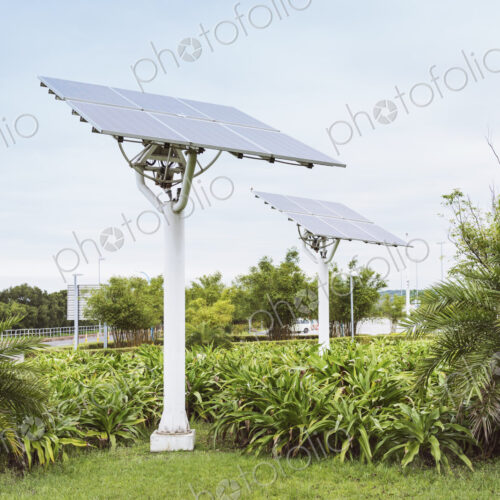 Solar panels in urban park Solar panels in urban park