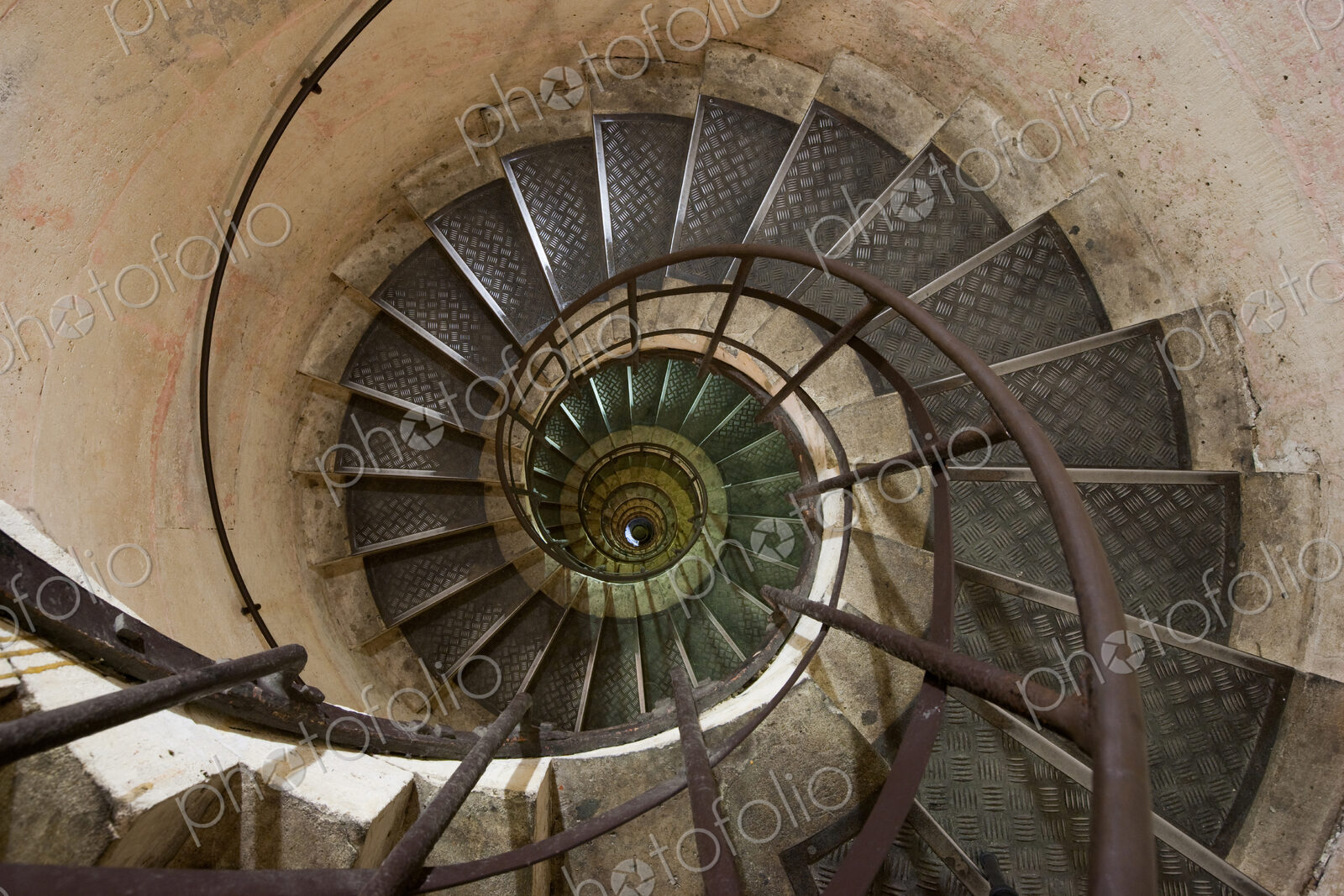 Spiral staircase in the Arc de Triomphe, Paris, France