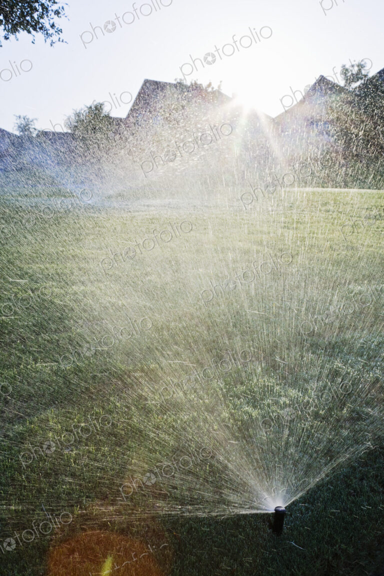 Sprinklers on Lawn