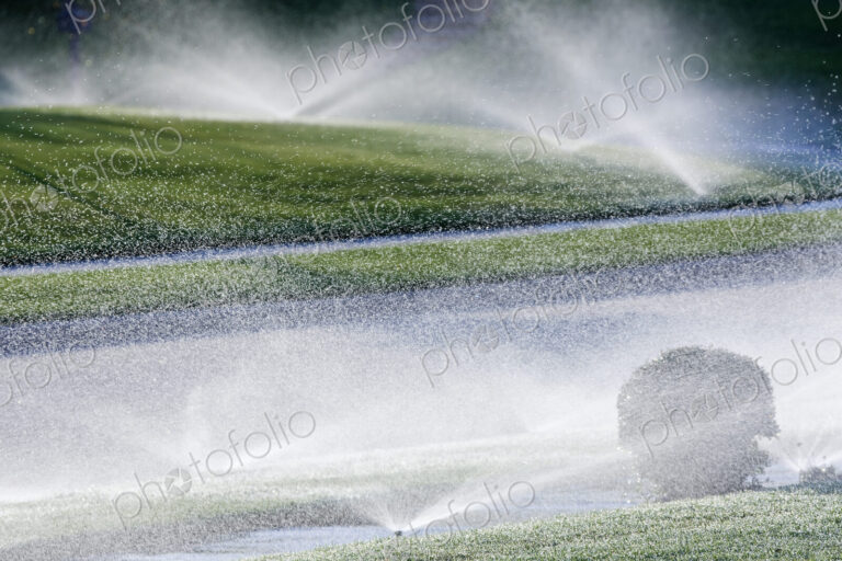 Sprinklers on Lawn