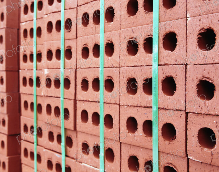 Stack of Red Bricks Bound Together