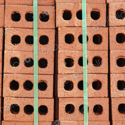 Stack of Red Bricks Bound Together