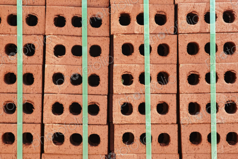 Stack of Red Bricks Bound Together