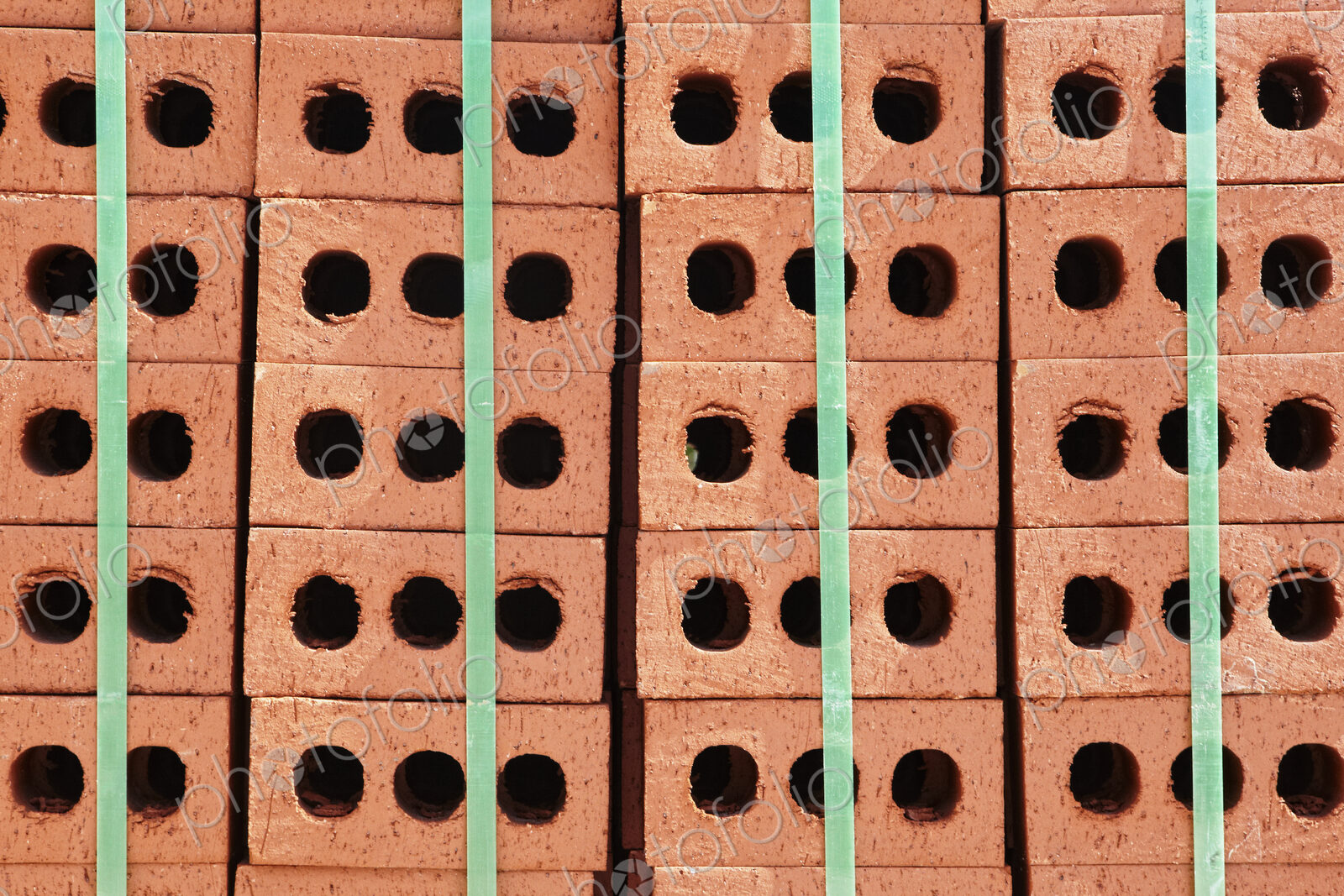 Stack of Red Bricks Bound Together