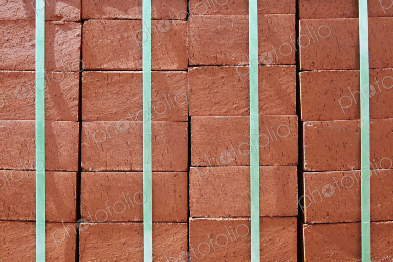 Stack of Red Bricks Bound Together